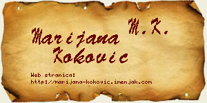 Marijana Koković vizit kartica